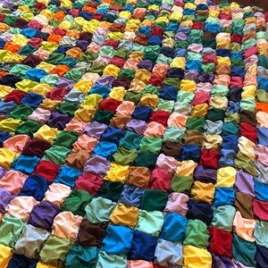 Handmade Colorburst Puff scrap fabric vintage Quilt Bubble Quilt Cottagecore